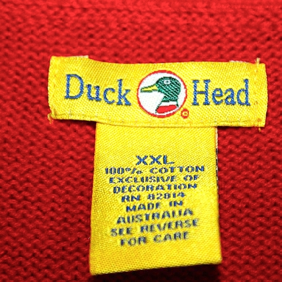 Vintage Duck Head Cotton V-Neck Cardigan Vest - Men's XXL - Red - Picture 4 of 4